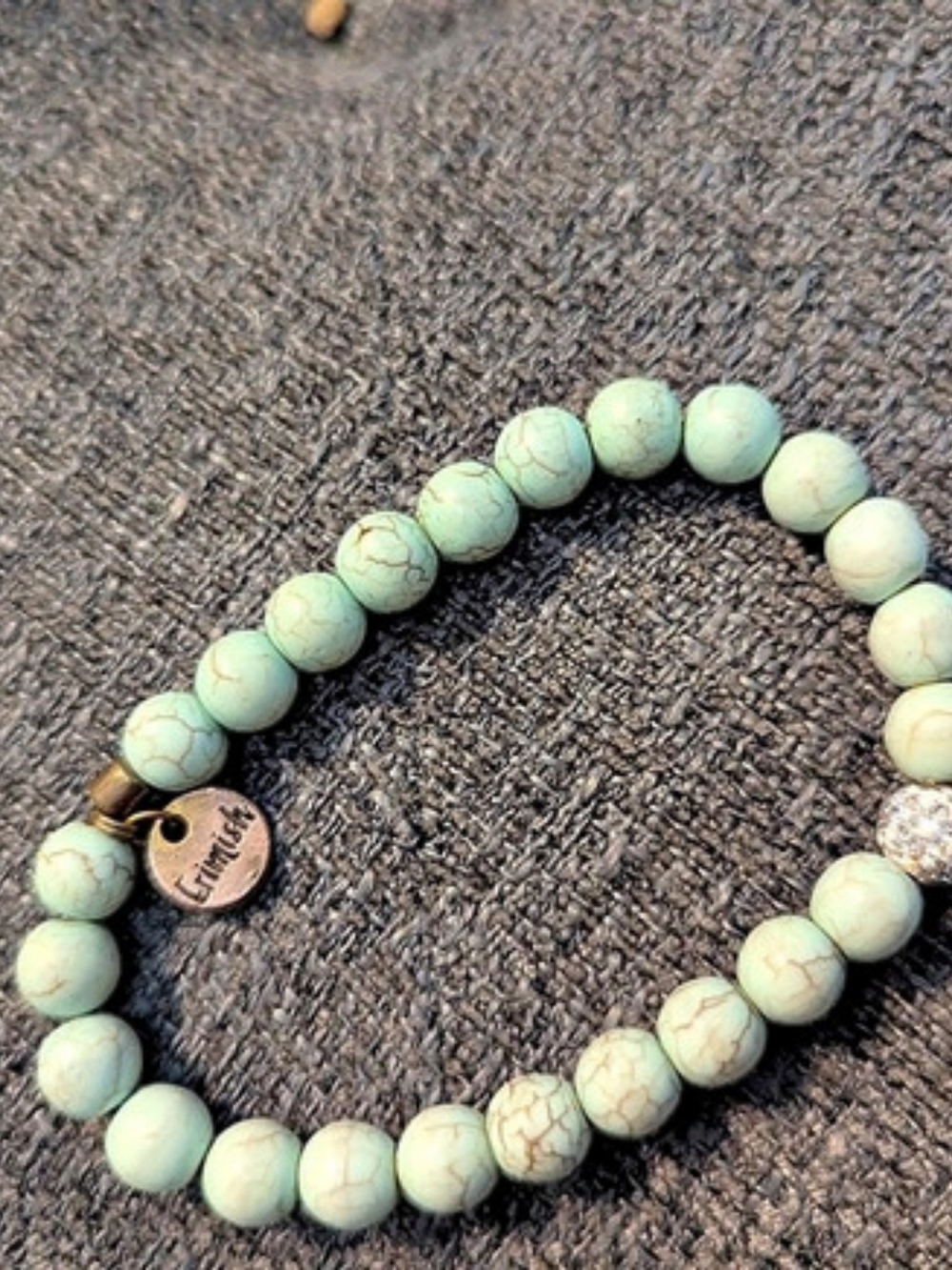 Enewton Beaded Stretch Bracelet in Green & Silver